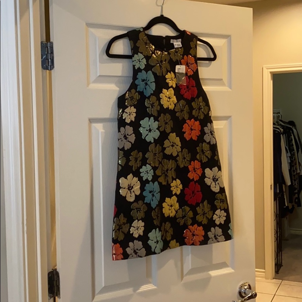 Short Black Floral Dress XS - Never worn!